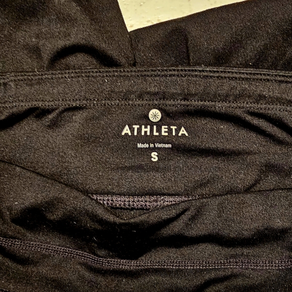 Athleta Dobby Be Free Black Knicker Crop Workout Leggings Size Small - Picture 7 of 9
